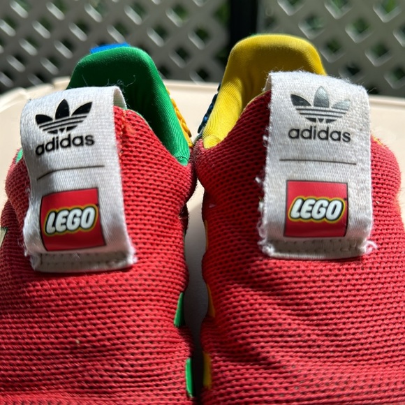Limited edition multi color Superstar Lego Adidas slip-ons for boys - Picture 3 of 9